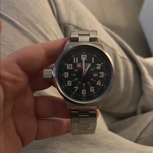 Black Dial Silver Watch
